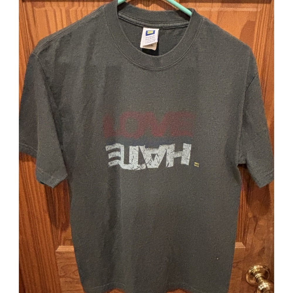 Love Conquers Hate Tee Shirt By Human Rights Campaign Med (38-40) Pride LGBTQ+